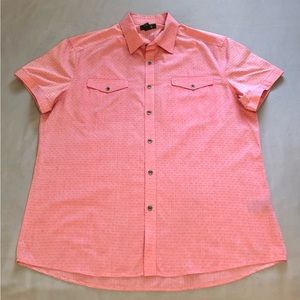 Kenneth Cole Reaction Short Sleeve Button Down Shirt Size Large